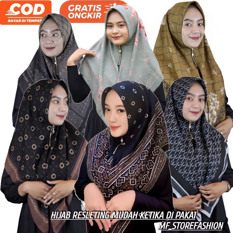 | Cod | Kerudung resleting motif terbaru / hijab zipper premium / hijab instan / kerudung zipper