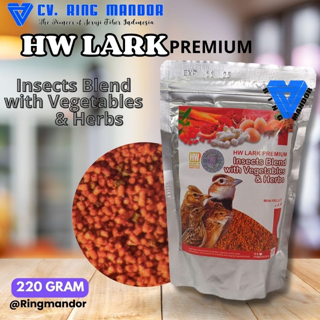 PAKAN BURUNG  VOER HW LARK PREMIUM - PUR HW BRANJANGAN 220GRAM