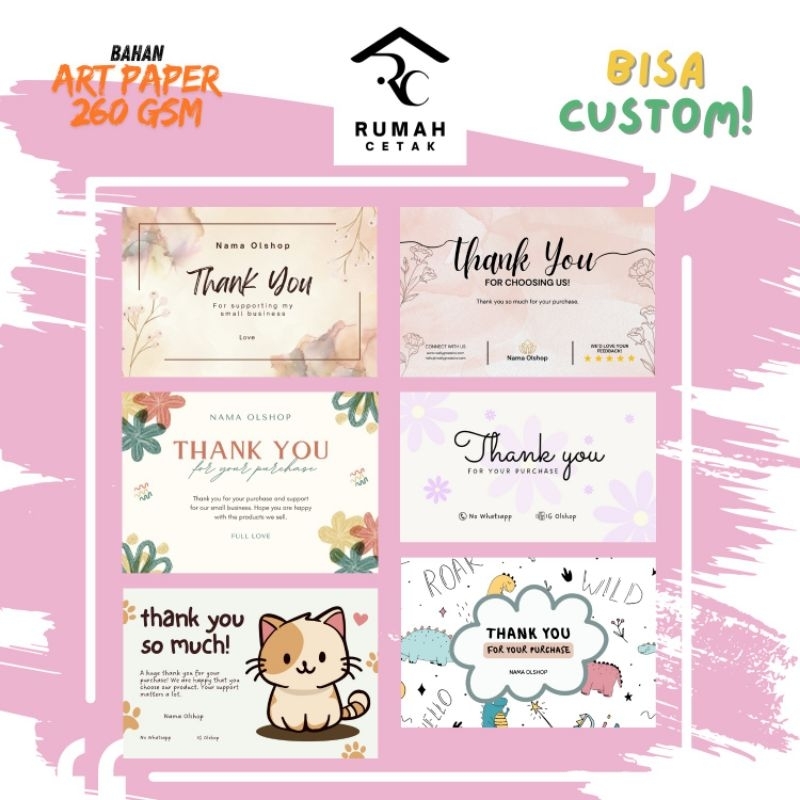 

THANK YOU CARD✨️ BISA CUSTOM, BAHAN TEBAL