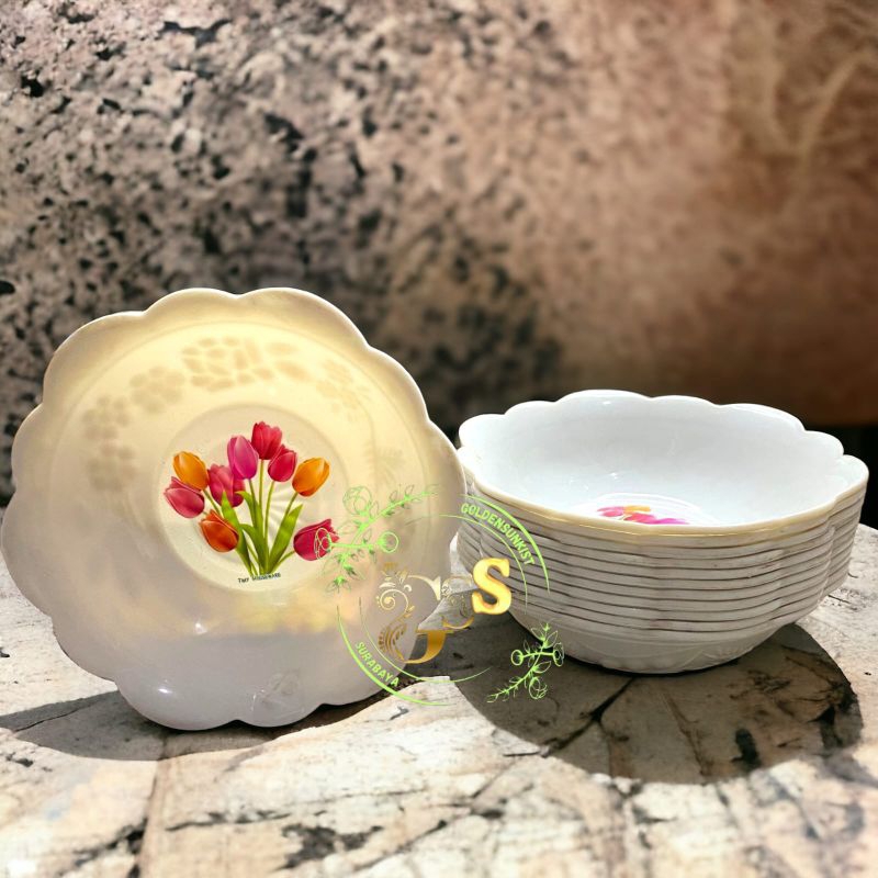FLASH SALE CUCI GUDANG Mangkok bunga tulip plastik gelombang besar tangkai daun