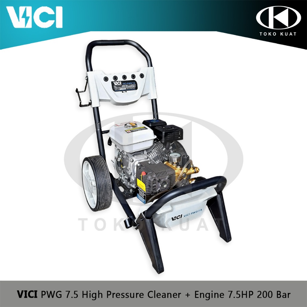 High Pressure Jet Cleaner Bensin VICI PWG 7.5 HP Mesin Steam Mobil Motor 200 bar