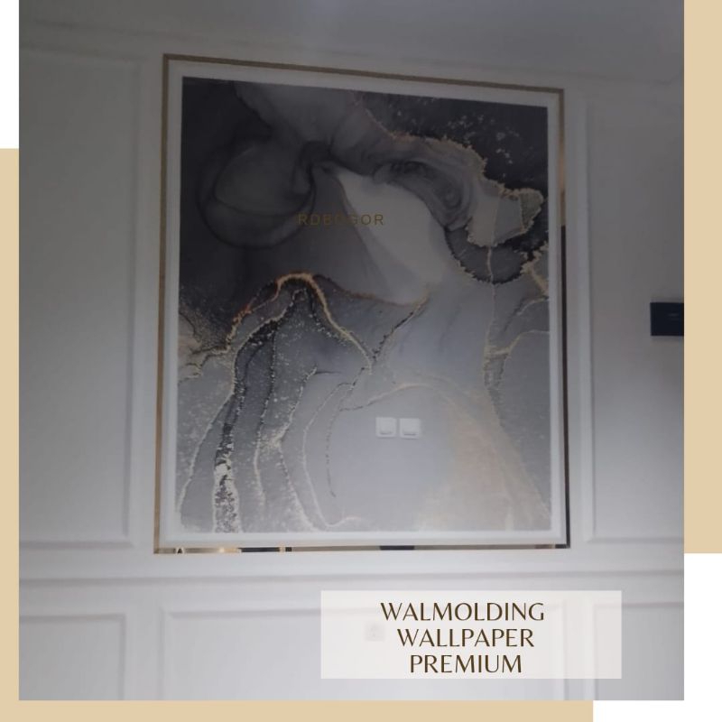 Bahan + Jasa Pemasangan Wallmoulding Wallpaper Premium Dekorasi Interior Dinding