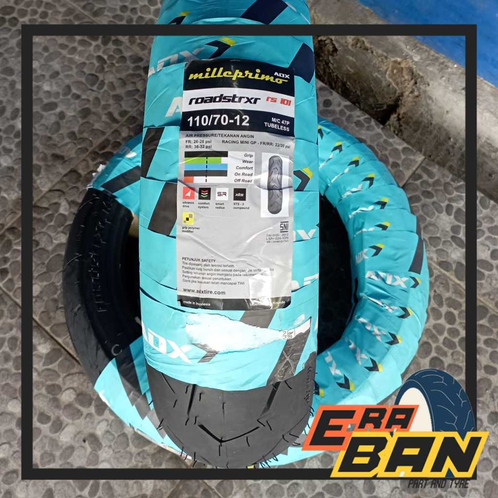 BAN LUAR ADX ROADSTRXR RS 101 110 70 RING 12 TUBELESS SOFT COMPOUND VESPA SCOOPY FAZIO