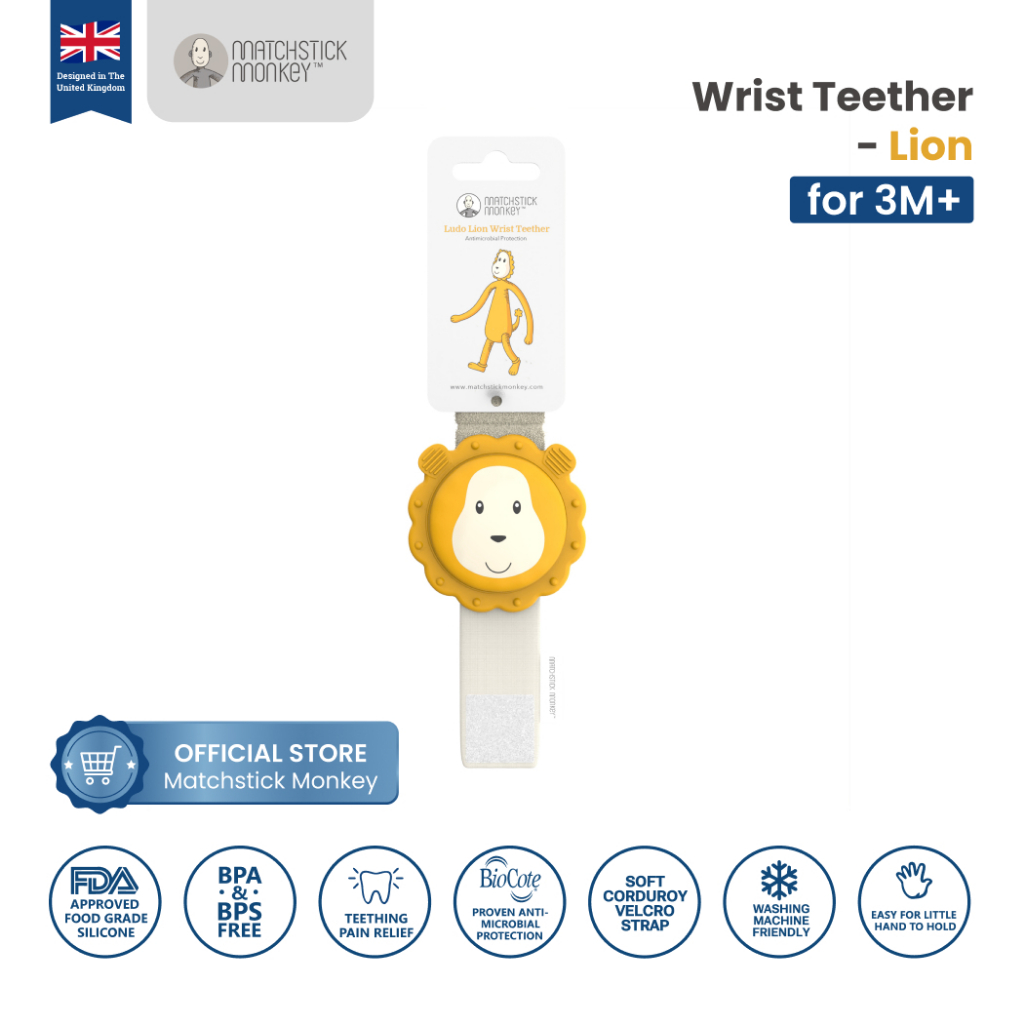 Matchstick Monkey - Teether Wrist Ludo Lion / Gigitan Bayi / Teether