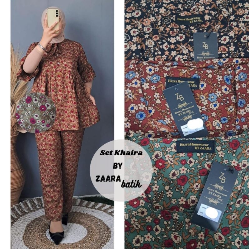 stelan set zaara batik model khaira
