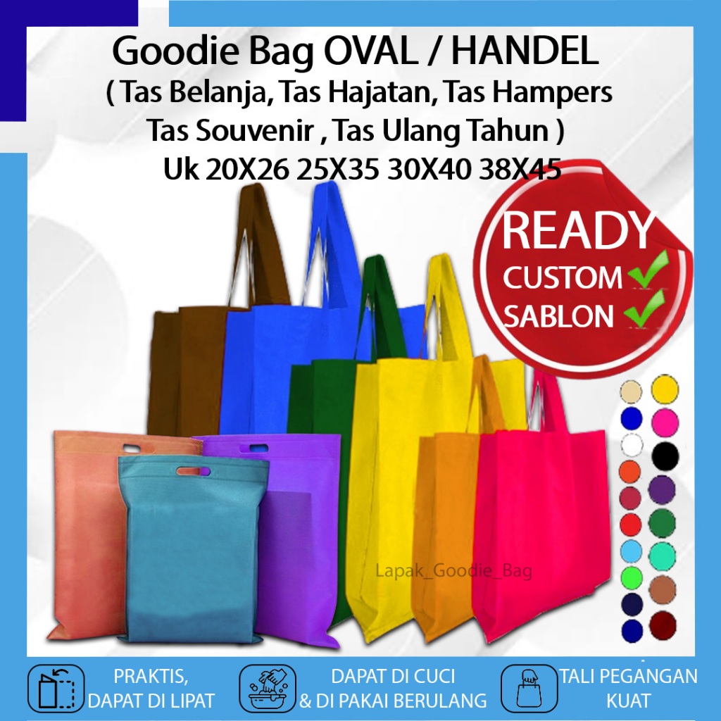 

Goodie bag Tas Belanja Kantong Souvenir 20X26 25X35 30X40 38X45 TOTEBAG Tas Ulang tahun Pernikahan Hajatan Hampers