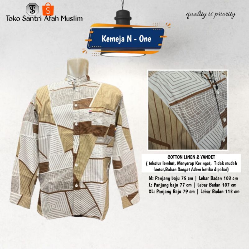 Kemeja N One Kemeja Koko Motif N One Koko Motif N One Bahan lembut motif elegan