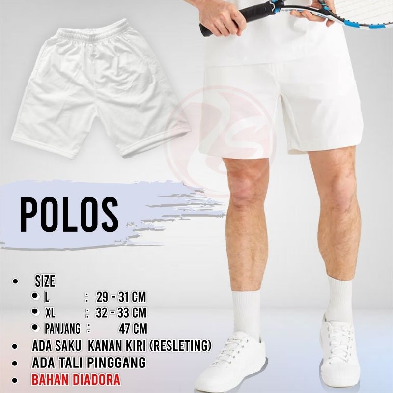 Celana pendek putih pria celana olahraga putih logo sport celana olahraga pria sport M L XL