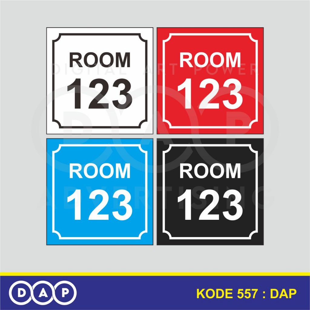 

557 - STIKER NOMOR RUANGAN - 10 x 10 CM - VYNIL - TERBAIK