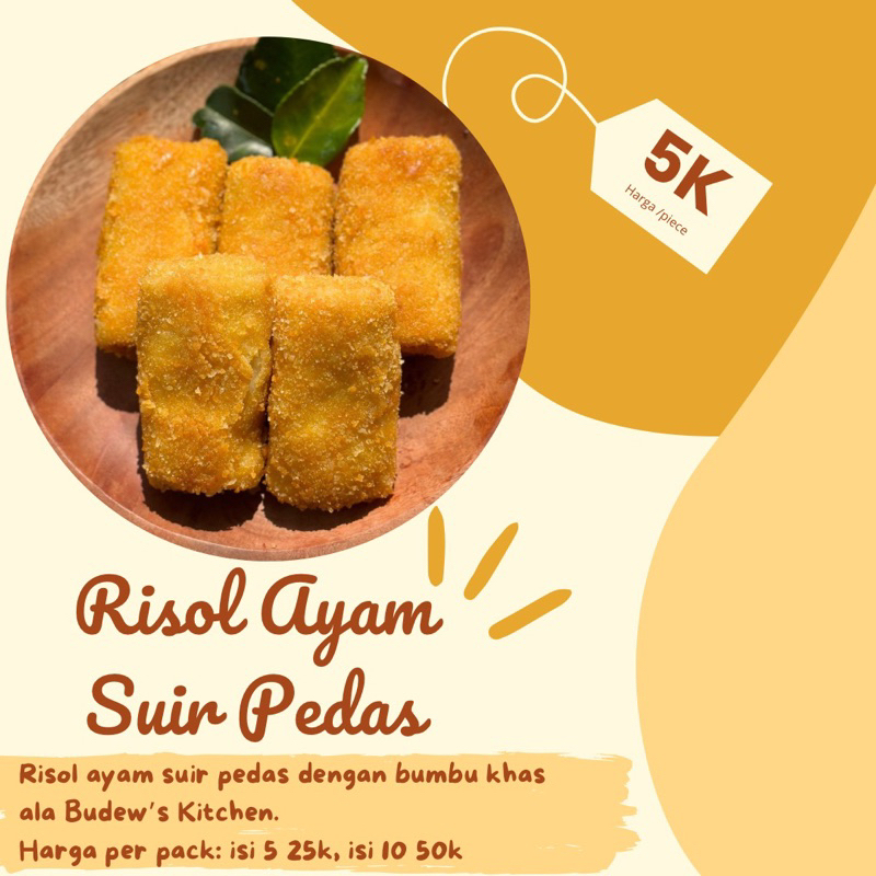 

RISOL AYAM SUIR PEDAS FROZEN FOOD RISOL PREMIUM CEMILAN ENAK