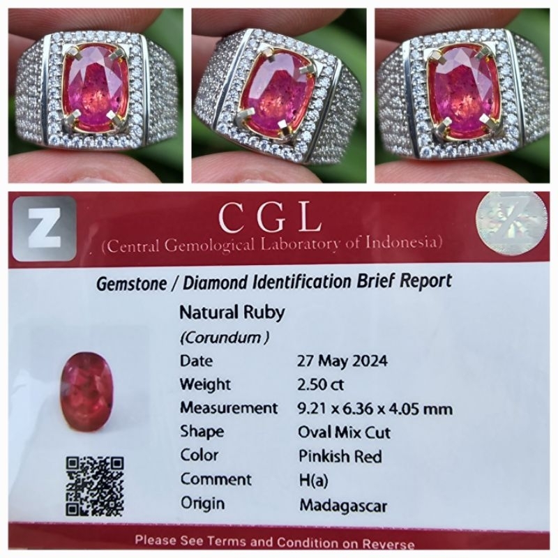 Natural Ruby Top Luster Heat A Memo 2.50 crt