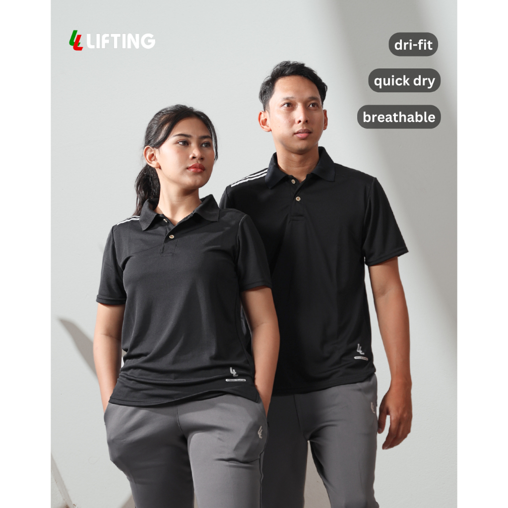 KEMEJA VDF 6001 LIFTING / polo baju olahraga dri fit