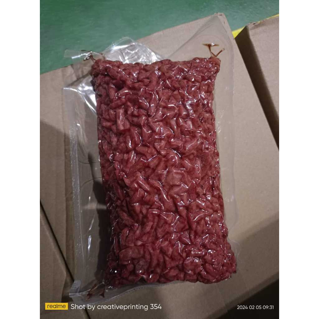

Daging Giling Sapi 1kg dengan komposisi lemak 35% (minced beff)