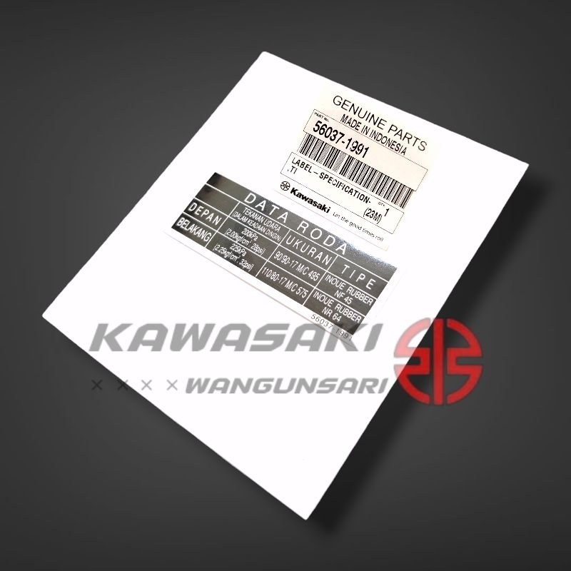 Original Stiker Sticker Label DATA RODA Ban Ninja 150 RR Old New Ori - 56037-1991