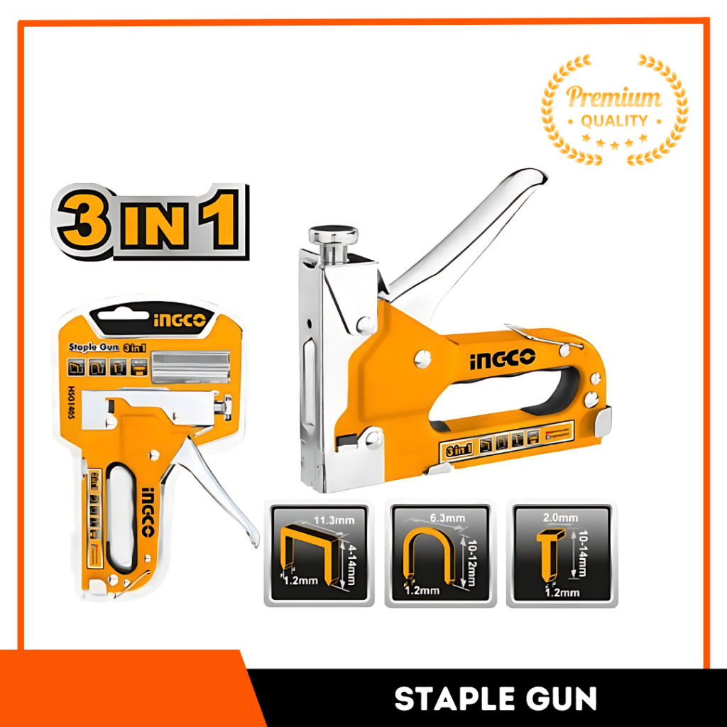 

Staple Gun INGCO HSG1405 PRO 3in1 Stapler Staples Steples Tembak Staples Gun Tangan HSG1405 INGCO PRO 3in1 Tacker 3 Way Stapler Gun Hand Teker Alat Tembak Hekter Nail Nailer Gun Paku Jok Banner Kursi Sofa Jok Motor