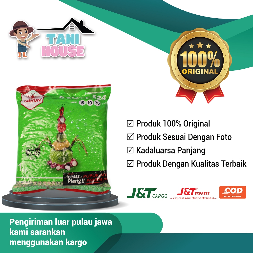 Pupuk NPK Kemasan 1 KG BOOST 325 NPK 15 10 20 + TE Cap Tawon