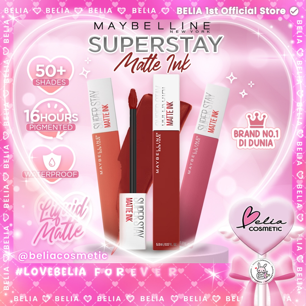 ❤ BELIA ❤ (Part 1) Super Stay Matte Ink ✔️BPOM 100% Original Maybelline Lip Cream