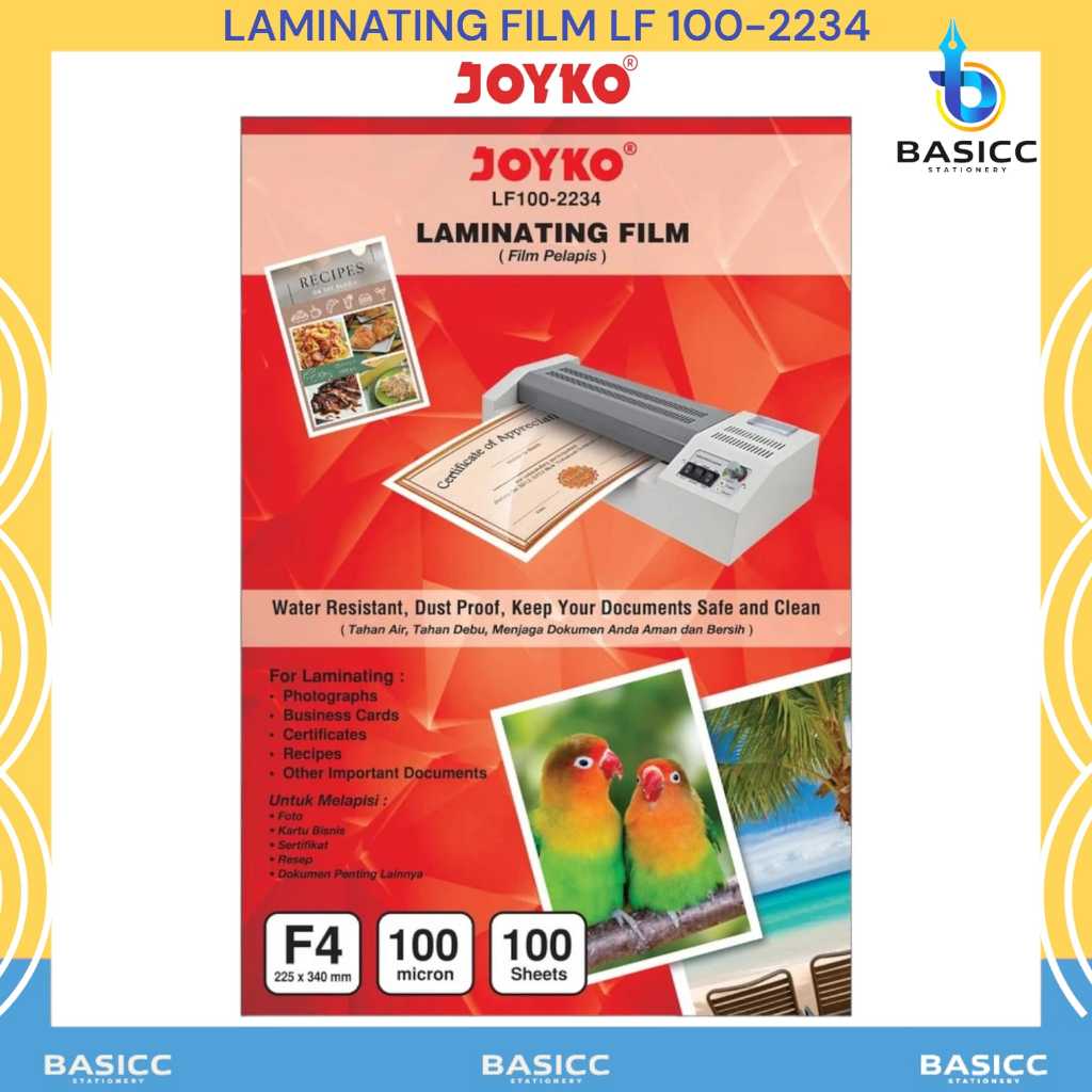 

Joyko Plastik Laminating F4 Panas Hot LF100-2234 | 100 Micron