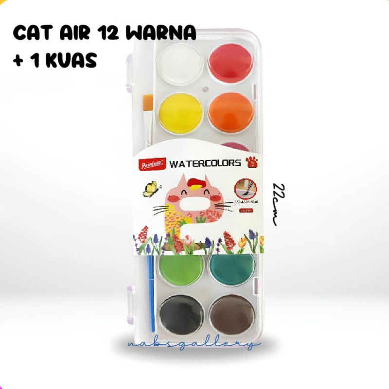 

nabs gallery - Watercolor Paintyou Set Brush, Cat Air 12 Warna dengan Kuas, Cat Air untuk Mewarnai dan Melukis