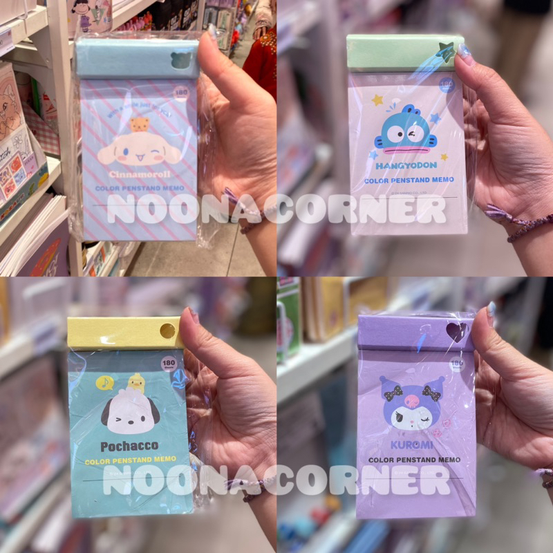 

Miniso x Sanrio Note Pad / Color Pen Stand Memo Sanrio Kuromi Cinnamoroll Hangyodon Pochacco