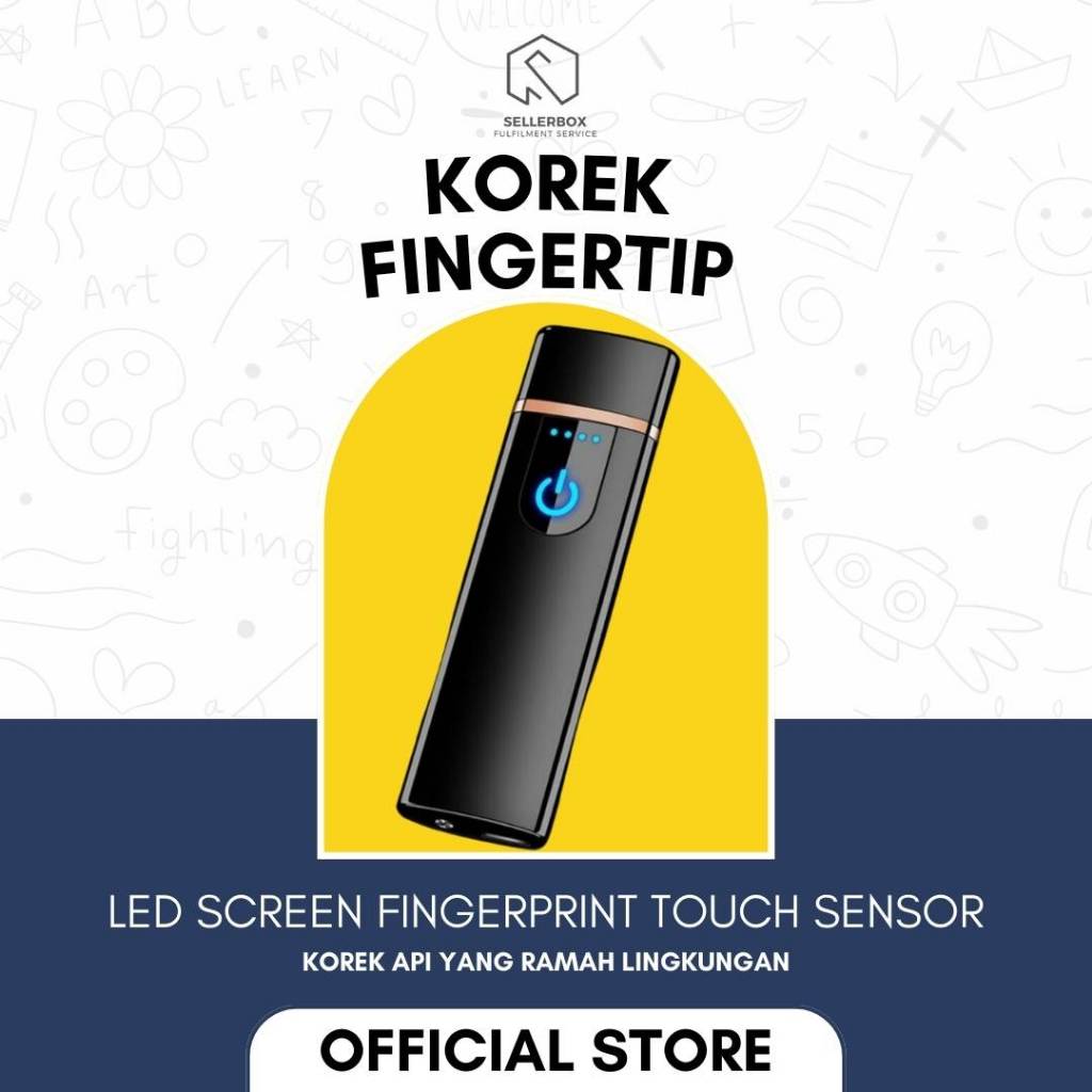 Korek Api Elektrik Electric Electrik Lighter Fingerprint  Slim Touch Sensor LED Display Pemantik Ant