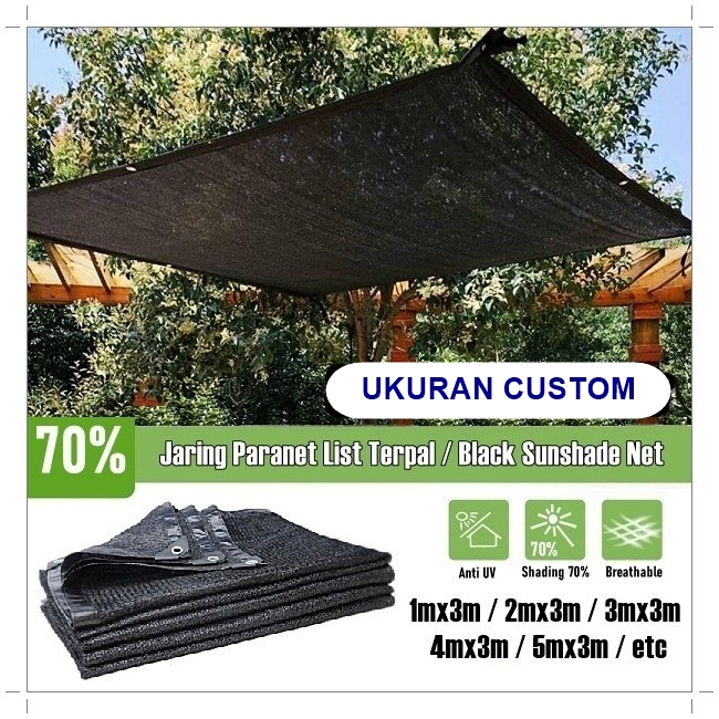 Jaring Paranet Penutup Tanaman Kebun Custom List Terpal 70% Korea , Plus Ring D Dan Tarikan Ukuran P