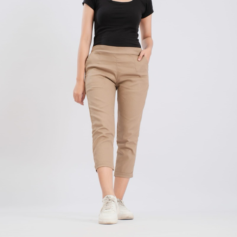 CELANA WANITA 7/9 PANTS KATUN TWILL COMBED STRECH PREMIUM SIZE STANDAR JUMBO SUPERJUMBO MAX BB 78