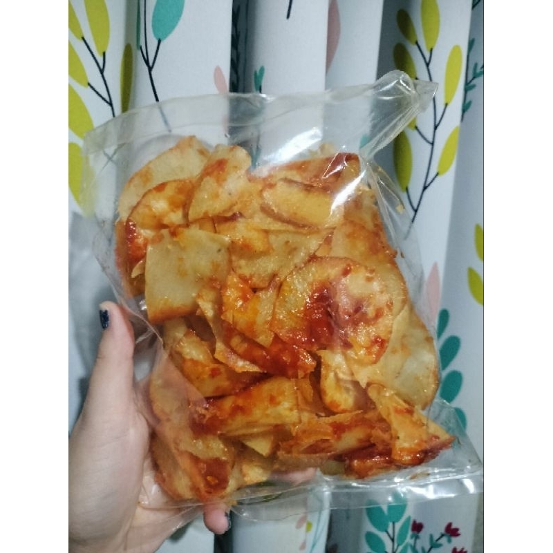 

kripik ubi pedas manis renyah gurih