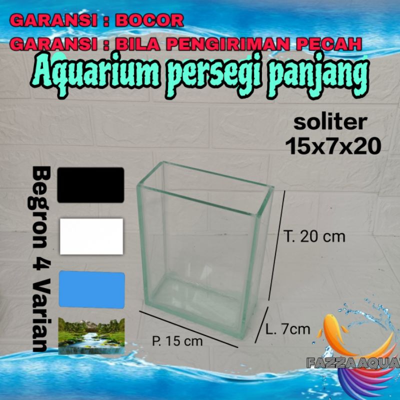 aquarium custom ukuran 15x7x20 akuarium cupang soliter kaca ketebalan 5mm garansi