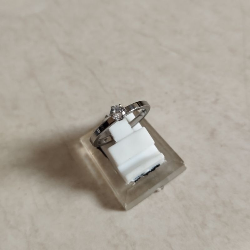 Cincin wanita Solitaire America Diamond Cubic Zirconia