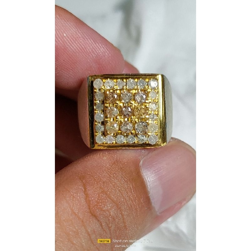 Cincin natural berlian 29pcs ring perak handmade microsetting
