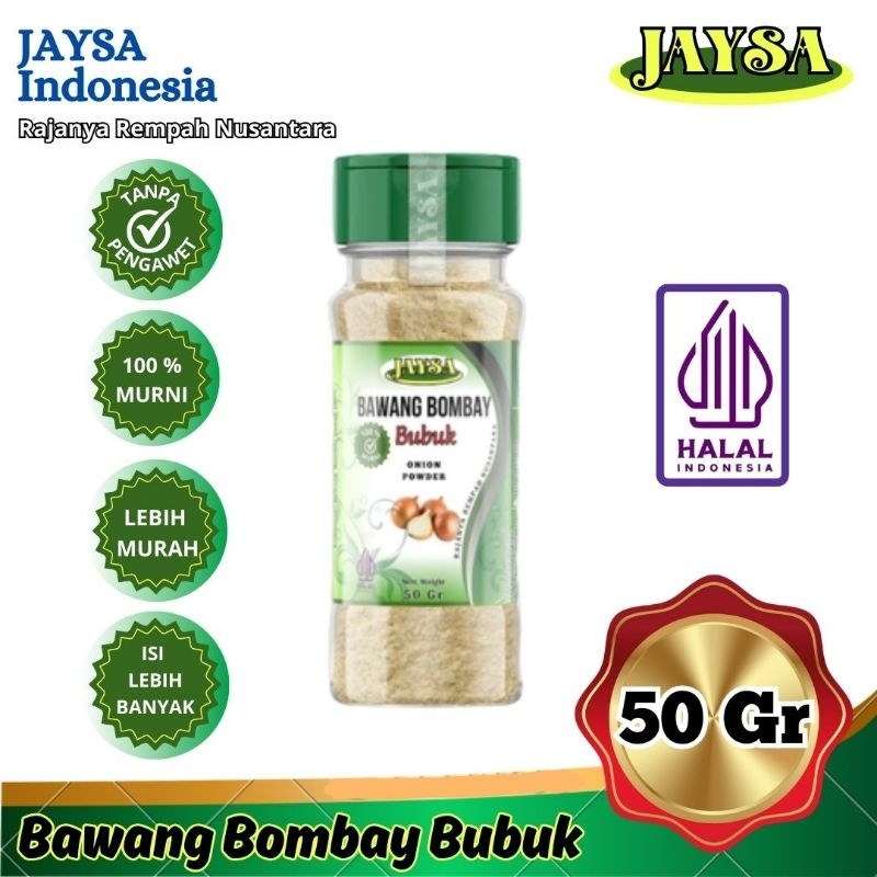 

JAYSA Bawang Bombay Bubuk 50 gr / Bawang Bombay Bubuk Premium / Onion Powder / Bawang Bombay Putih / Premium Onion Powder / Bawang Bombay Premium / Onion White Powder / Pure Onion Powder