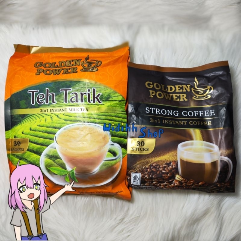 

Golden Power Strong Coffee Instan 3 in 1 / Coffee mix / Coffeemix / Coffee Mix 3in1 / Coffee Instant / Coffee Isi 30 Sticks / Golden Power / Golden Power Teh Tarik Milk Tea / Teh Tarik Milk Tea / Milk Tea