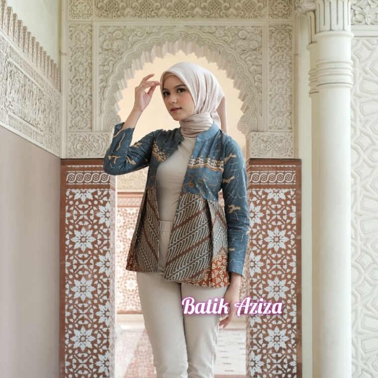 Big Sale Outer Batik Wanita  Blazer Wanita Modern  Atasan Batik Kerja  Blazer Seno by Batik Aziza