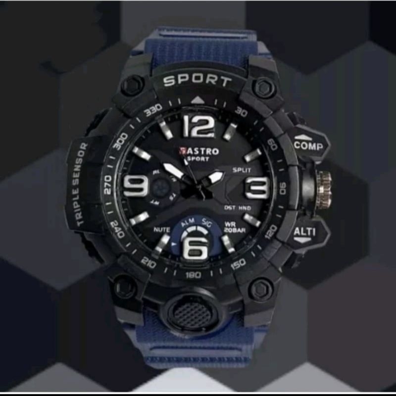 Jam Tangan Pria Sporty Analog Tahan Air Free kotak