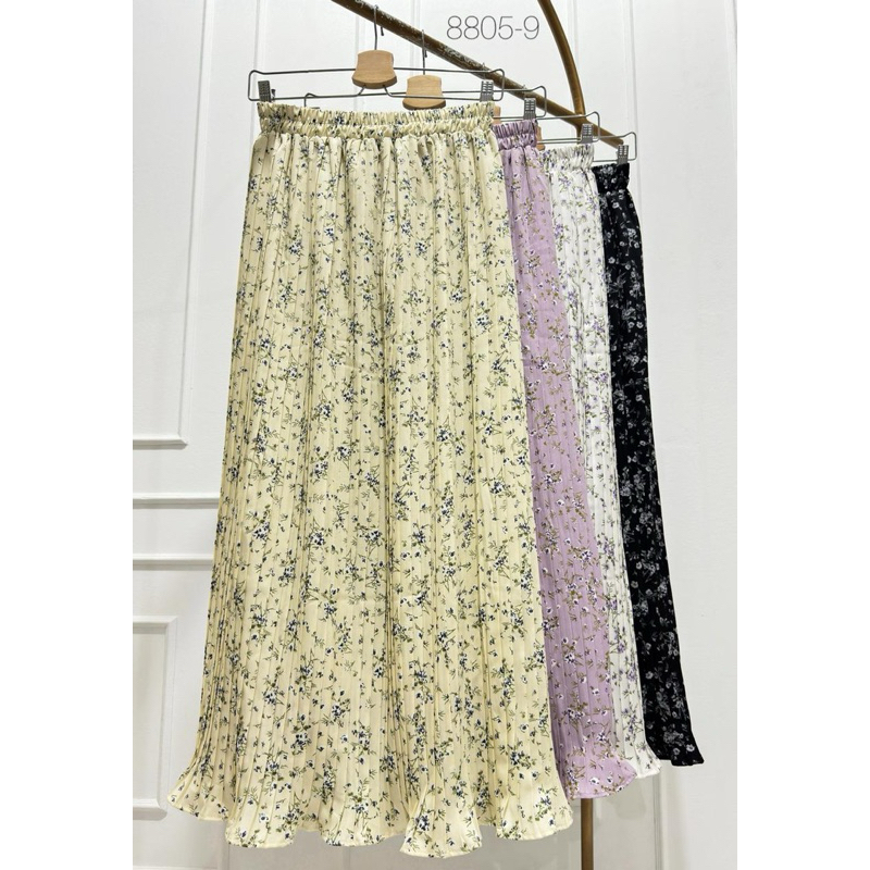 ROK PLISKET IMPORT| ROK Motif BUNGA