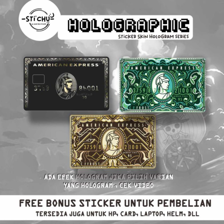 

COBAIN YUK Stiker Kartu Atm Skin Card Hologram AMEX AMERICAN EXPRESS Flazz emoney