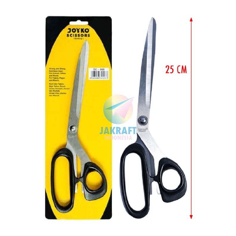 

SENSASIONAL 1 Pcs Gunting Kertas Kain Besar Panjang 25 Cm JOYKO SC868 Stainless Steel Tajam Anti Karat