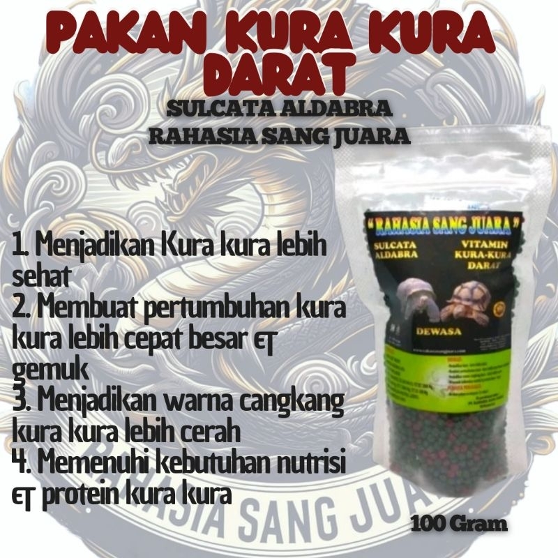 PAKAN KURA KURA DARAT SULCATA ALDABRA UNTUK DEWASA 100gr