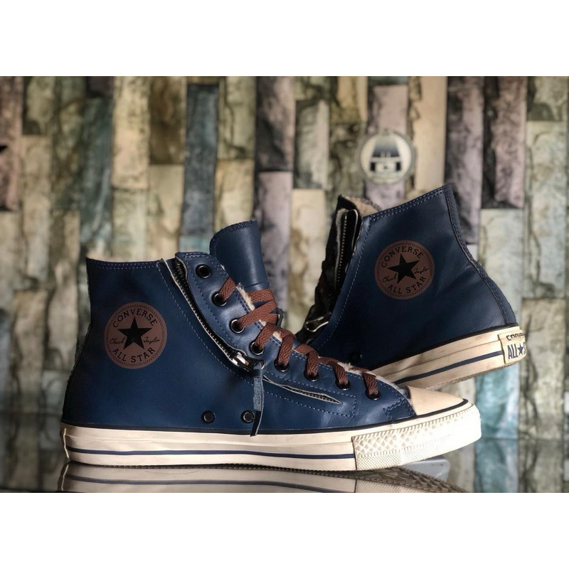CONVERSE  LEATHER HI  DOUBLE  ZIPPER