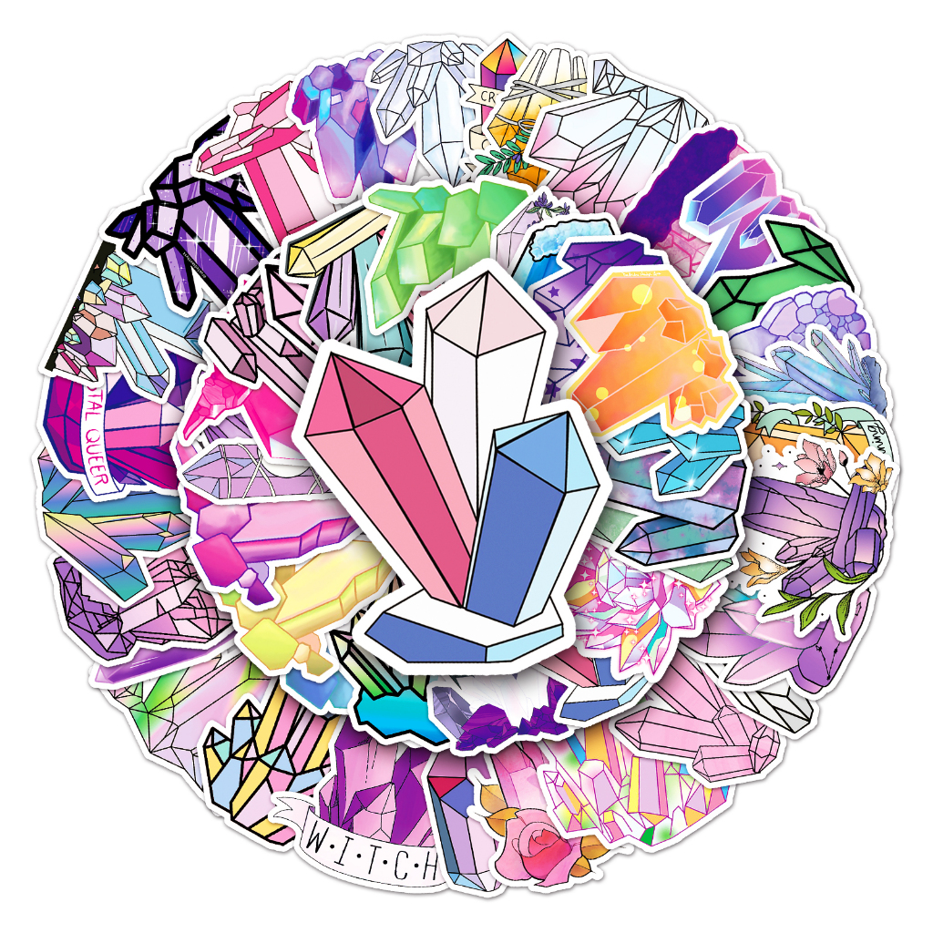 

Sticker Pack vinyl isi 50 pcs | anti air varian STICKER CRYSTAL glossy matte | laptop helm tumbl koper