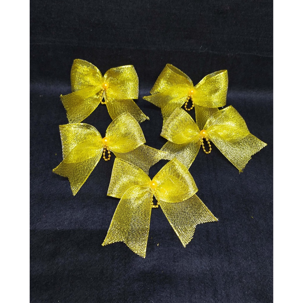 

COD 5 pcs Pita Bow Emas Hantaran Hiasan Serbaguna Cantikpita siap pakai