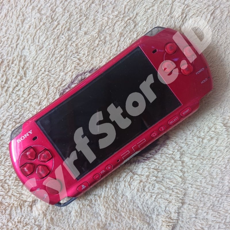 PSP 3000 Merah Bekas Mines Batrai