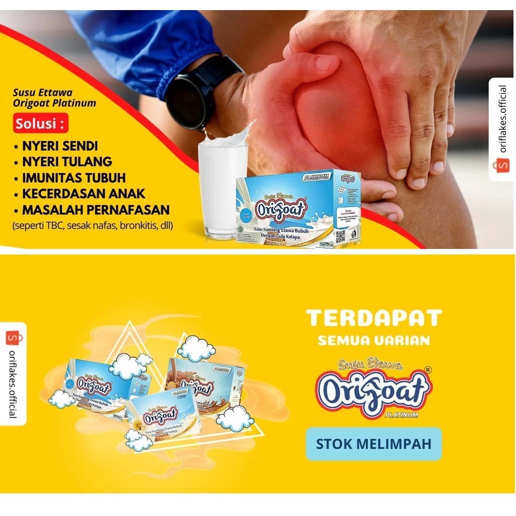 

Origoat Susu Etawa Platinum 1 Sachet 25 gr | Origoat Susu Etawa Platinum untuk Tulang dan Sendi