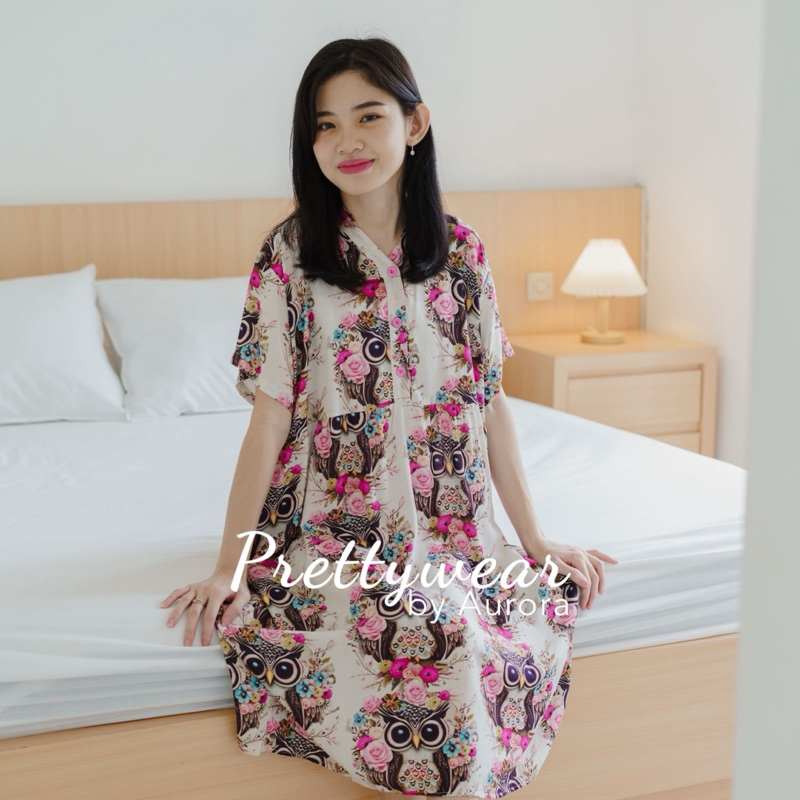 NONA DRESS | MIDI DRESS TUNIK DASTER PIYAMA HOMEDRESS HOMEWEAR ATASAN BAWAHAN PAKAIAN WANITA BAJU CE