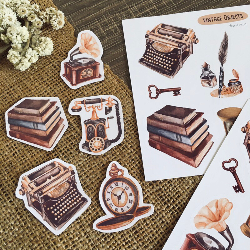 Vintage Object Deco Sticker Scrapbook Journal Stiker by Postale