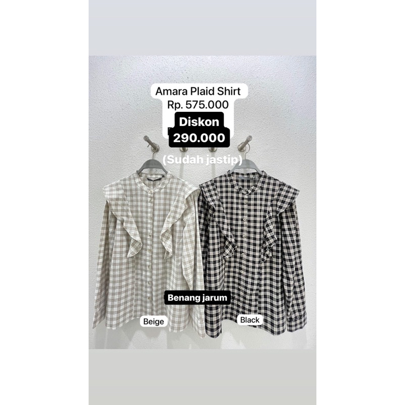 AMARA PLAID SHIRT BENANG JARUM MONOGRAM HERLEVE VEST BENANG JARUM