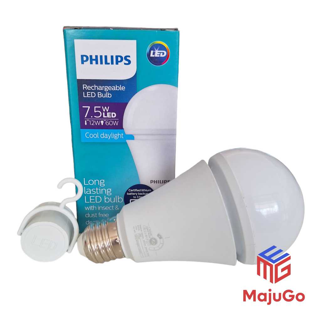 LAMPU LED BULB EMERGENCY PHILIPS RECHARGEABLE LED BULB COOL DAYLIGHT 7,5 WATT