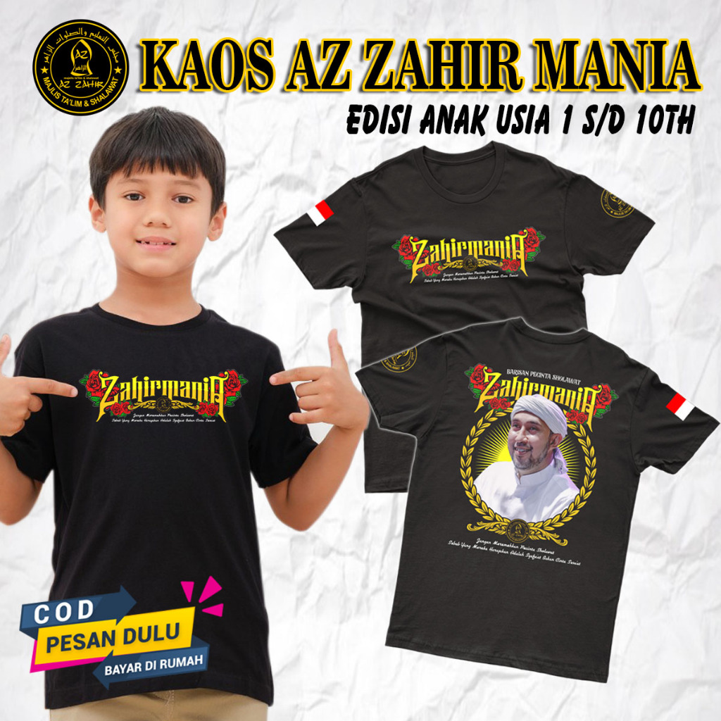 KAOS SHOLAWAT ANAK AZ ZAHIR | Tshirt Viral Terbaru ZAHIR MANIA | Baju Syekher Mania Kaos Zahir Mania