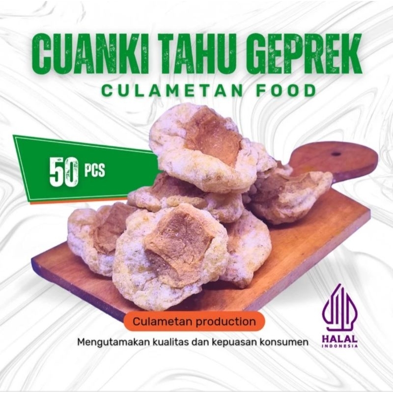 

CUANKI TAHU GEPREK ,KRIBO,KOTAK KERING ISI 50 PCS